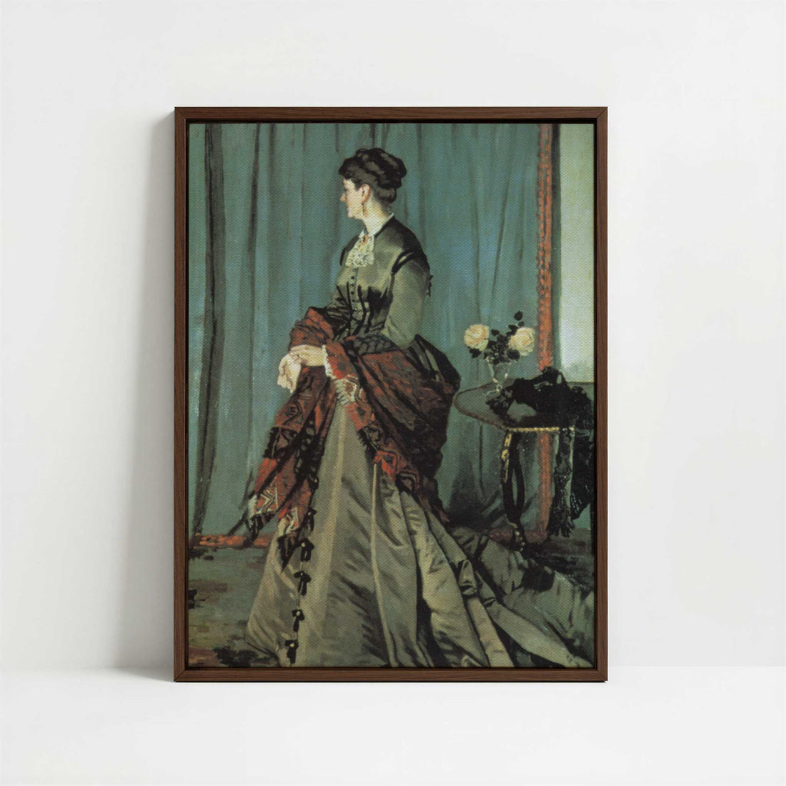 Framed Canvas - Framed canvas in dark wood color frame