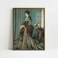 Portrait of Mme Gaudibert (1868) by Claude Monet – Art Print - Art print in dark wood frame
