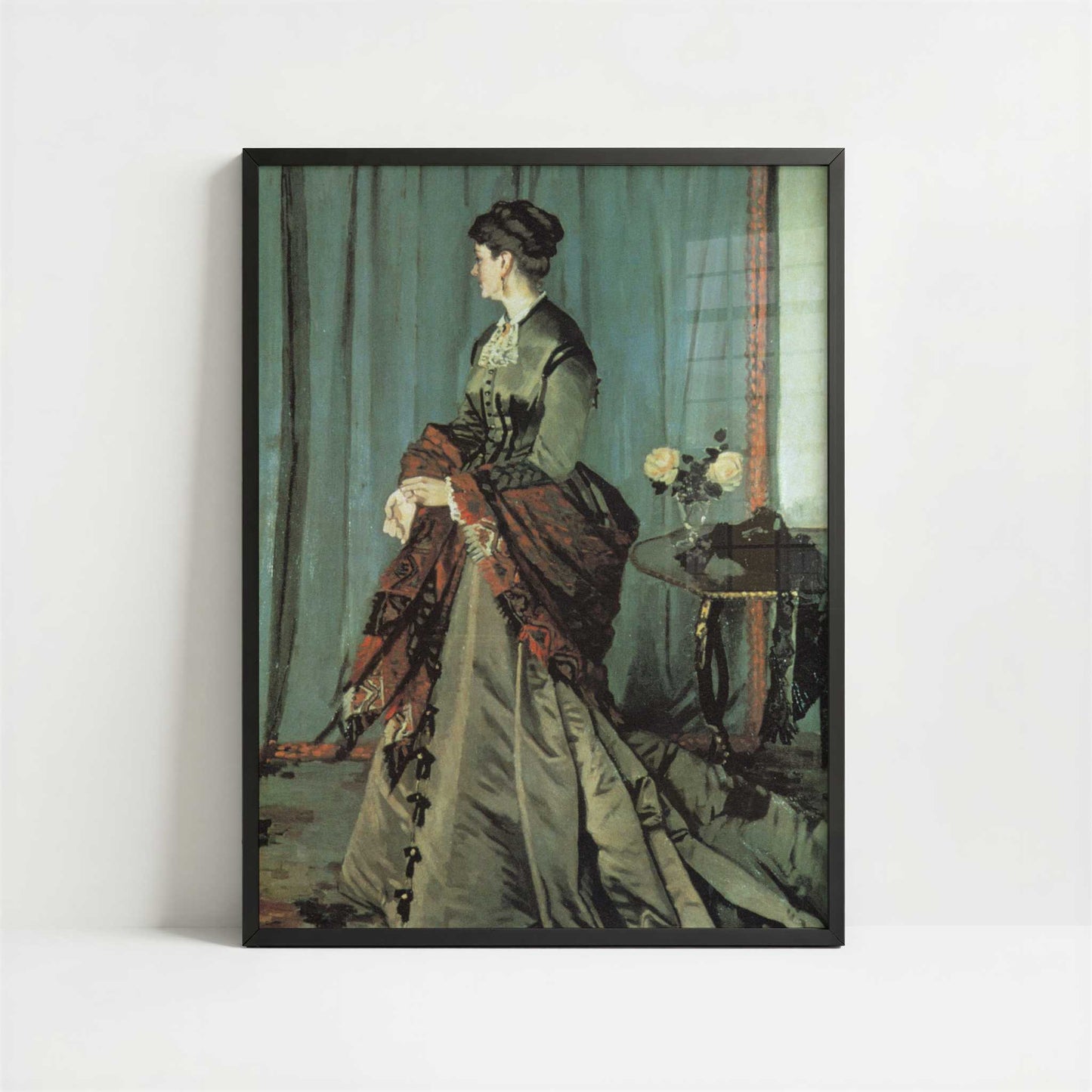 Portrait of Mme Gaudibert (1868) by Claude Monet – Art Print - Art print in black frame