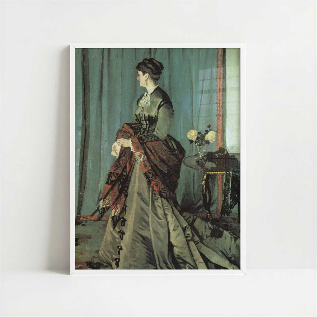 Portrait of Mme Gaudibert (1868) by Claude Monet – Art Print - Art print in white frame