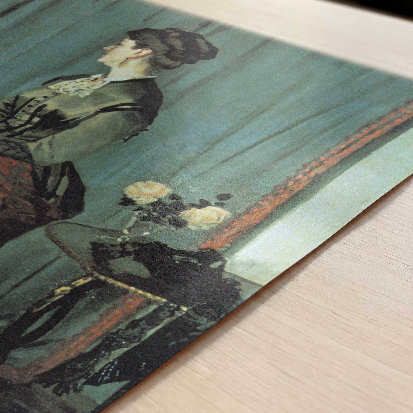 Portrait of Mme Gaudibert (1868) by Claude Monet – Art Print - Close-up detail of the art print