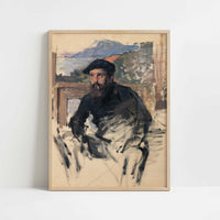 Portrait of the Artist in Studio (1884) by Claude Monet – Art Print - Art print in oak frame
