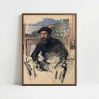 Portrait of the Artist in Studio (1884) by Claude Monet – Art Print - Art print in dark wood frame