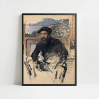 Portrait of the Artist in Studio (1884) by Claude Monet – Art Print - Art print in black frame