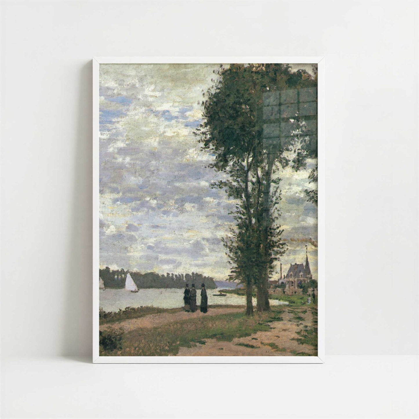 Promenade along the Seine (1872) by Claude Monet – Art Print - Art print in white frame