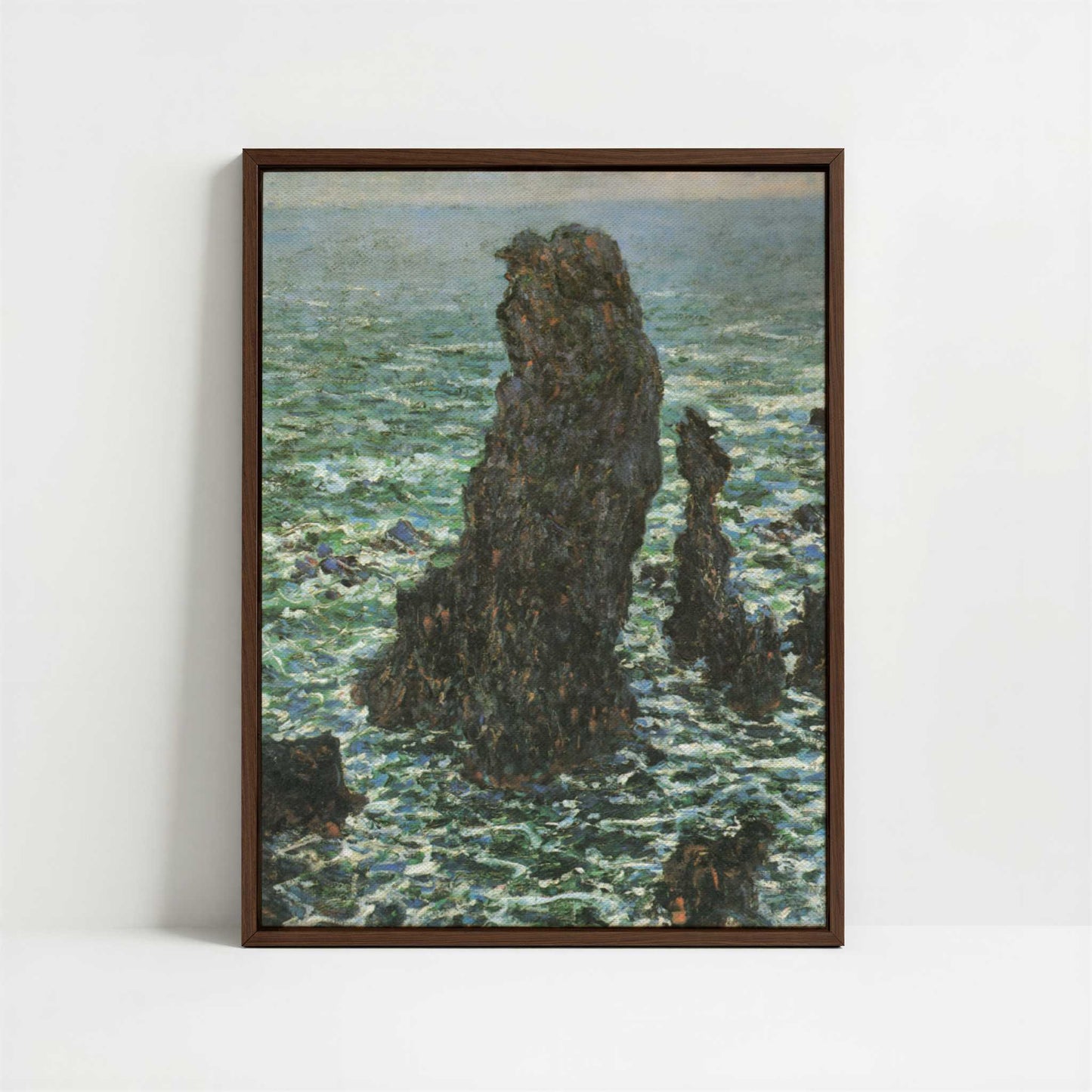 Framed Canvas - Framed canvas in dark wood color frame