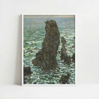 Pyramides at Port-Coton (1886) by Claude Monet – Art Print - Art print in white frame