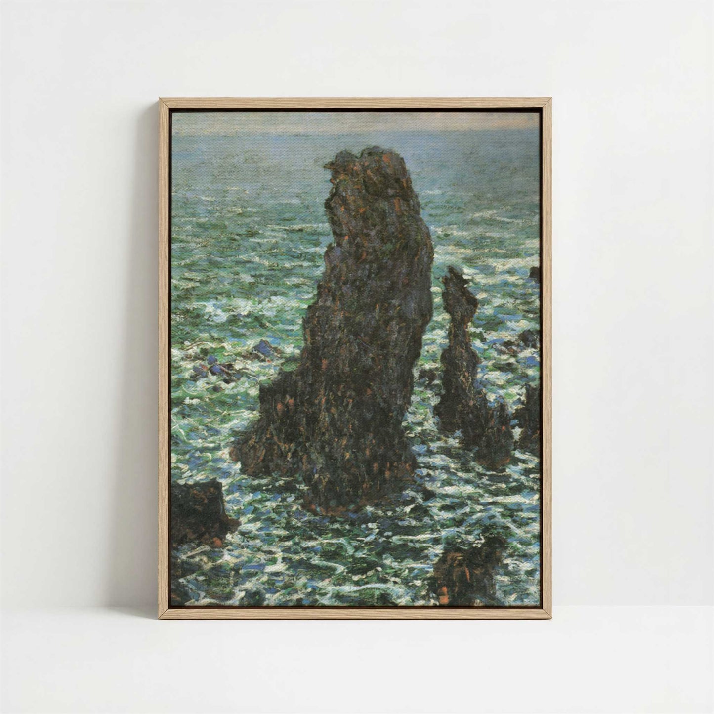 Framed Canvas - Framed canvas in oak color frame