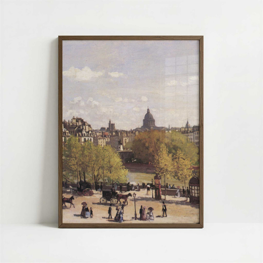 Quai du Louvre (1867) by Claude Monet – Art Print - Art print in dark wood frame