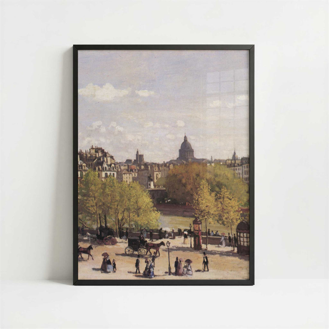 Quai du Louvre (1867) by Claude Monet – Art Print - Art print in black frame