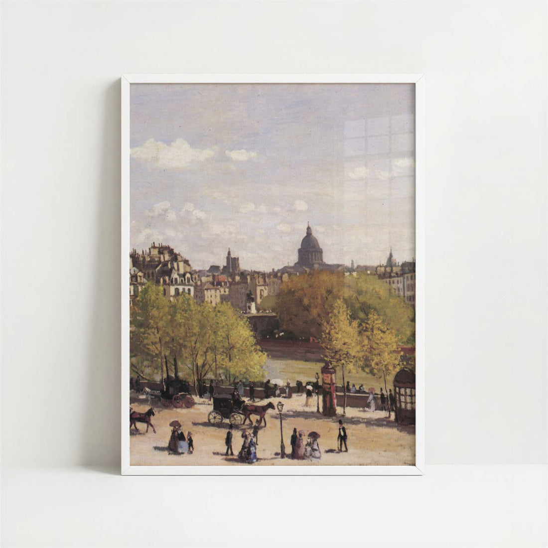 Quai du Louvre (1867) by Claude Monet – Art Print - Art print in white frame