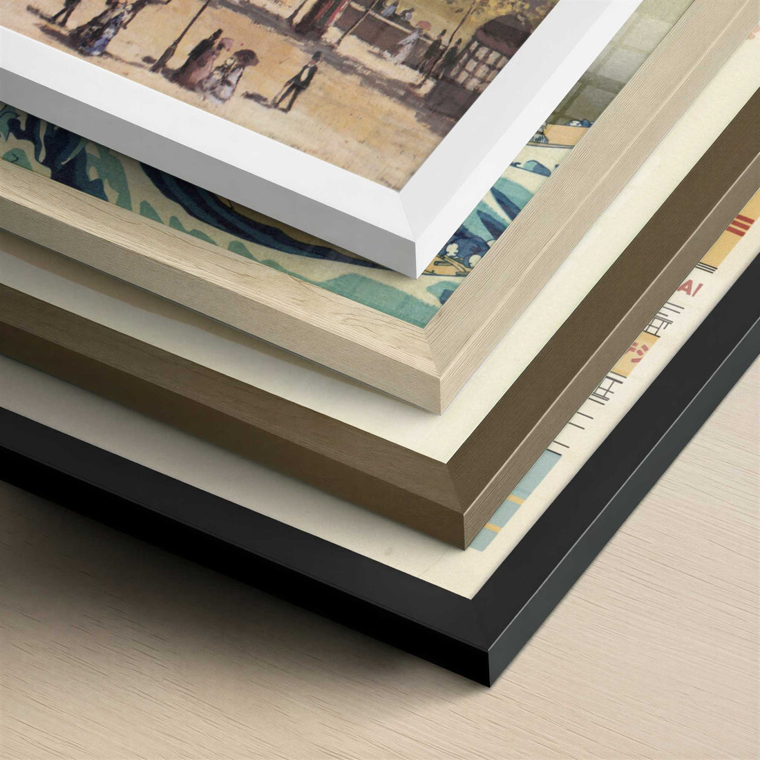 Quai du Louvre (1867) by Claude Monet – Art Print - Close-up detail of the different frames