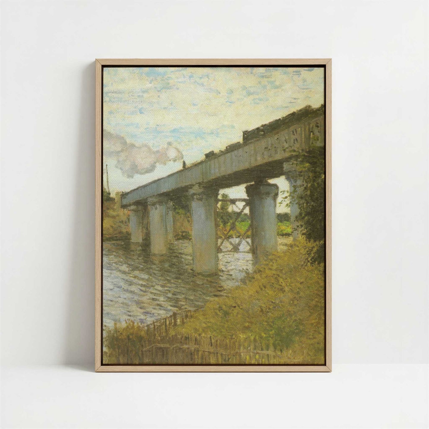 Framed Canvas - Framed canvas in oak color frame