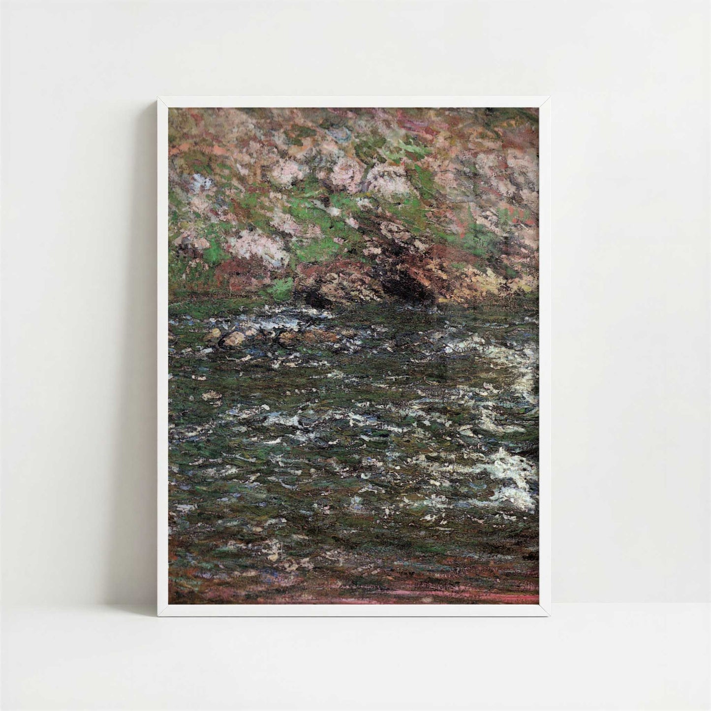 Rapids on the Petite Creuse (1889) by Claude Monet – Art Print - Art print in white frame