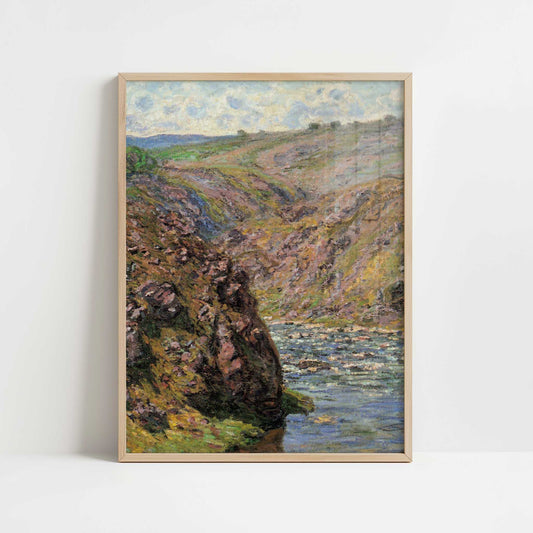 Ravine of the Creuse in Sunlight (1889) by Claude Monet – Art Print - Art print in oak frame