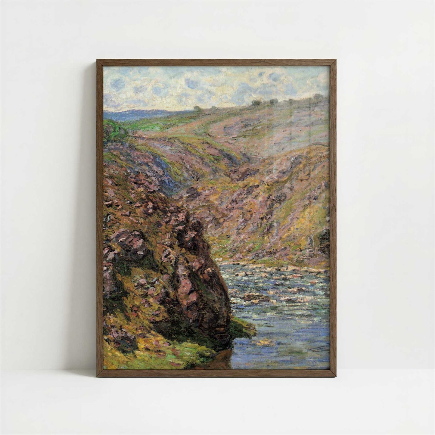 Ravine of the Creuse in Sunlight (1889) by Claude Monet – Art Print - Art print in dark wood frame