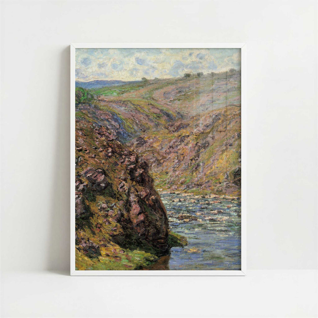 Ravine of the Creuse in Sunlight (1889) by Claude Monet – Art Print - Art print in white frame