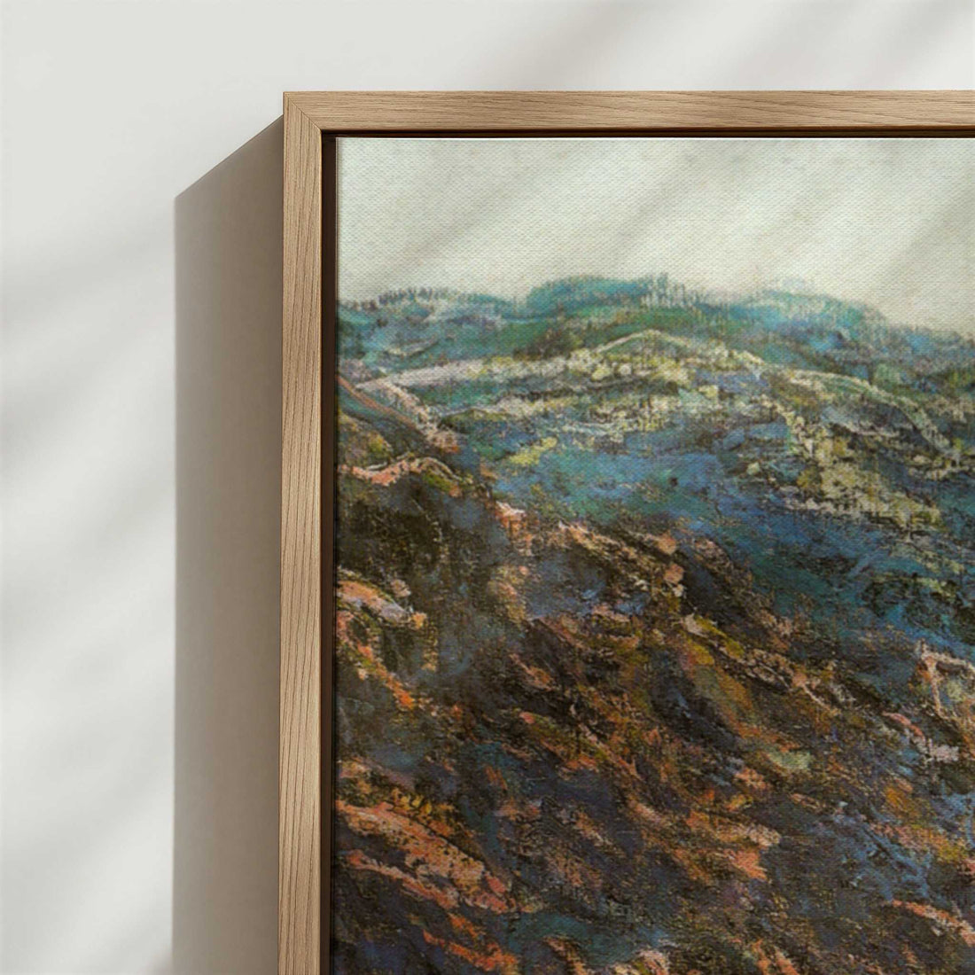 Framed Canvas - Close-up detail and texture of the framed canvas