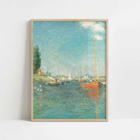 Red Boats (1875) by Claude Monet – Art Print - Art print in oak frame