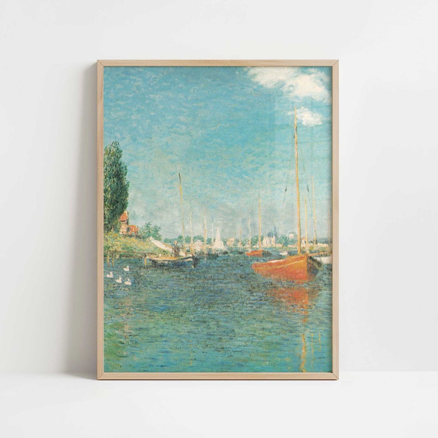 Red Boats (1875) by Claude Monet – Art Print - Art print in oak frame