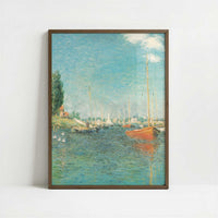 Red Boats (1875) by Claude Monet – Art Print - Art print in dark wood frame