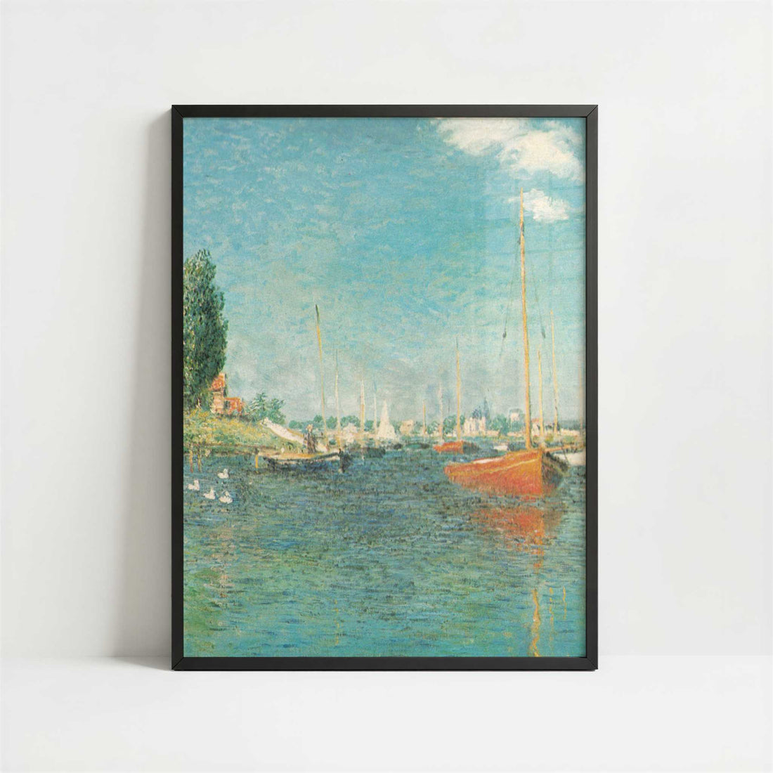 Red Boats (1875) by Claude Monet – Art Print - Art print in black frame