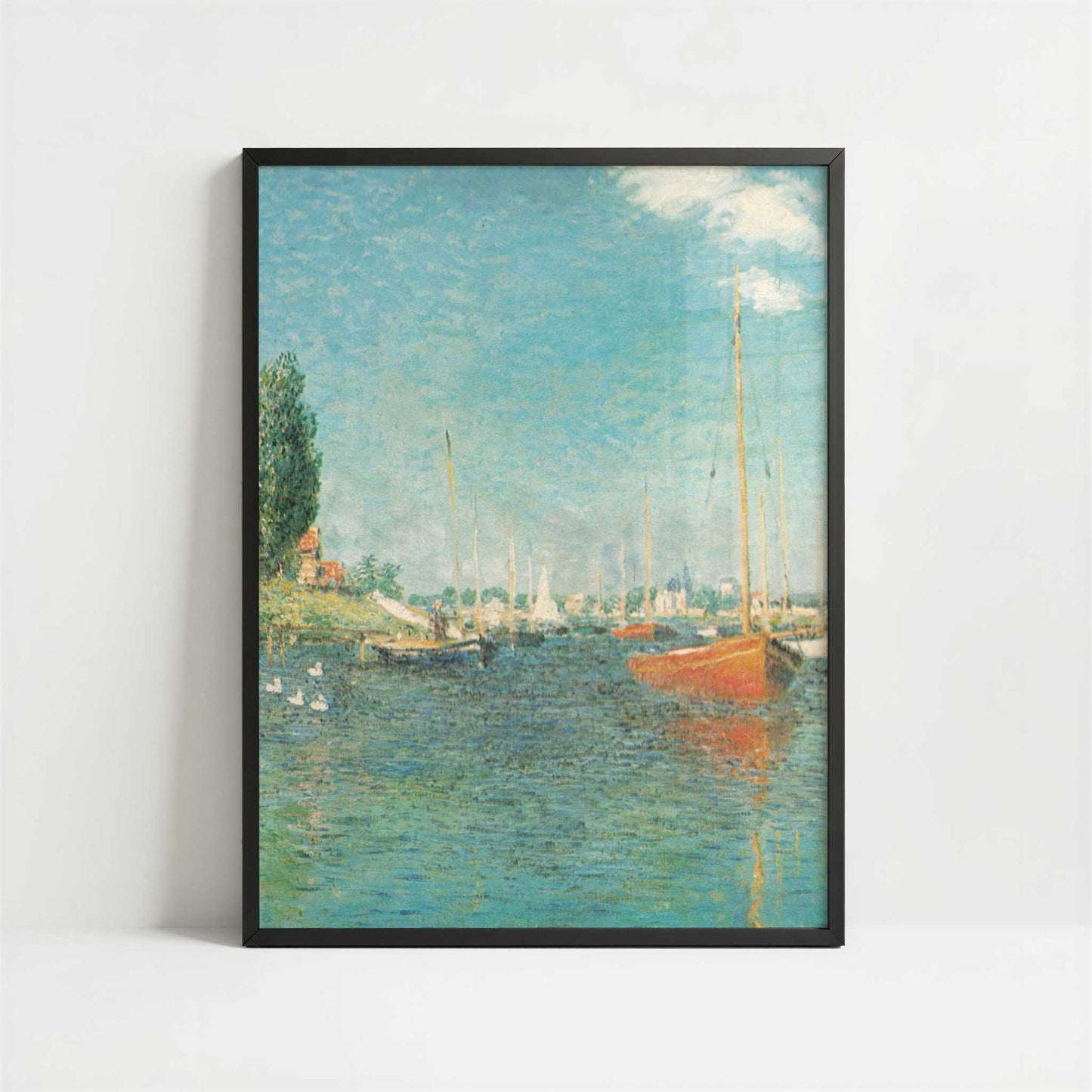 Red Boats (1875) by Claude Monet – Art Print - Art print in black frame