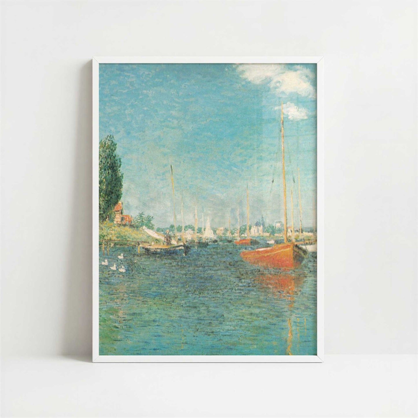 Red Boats (1875) by Claude Monet – Art Print - Art print in white frame