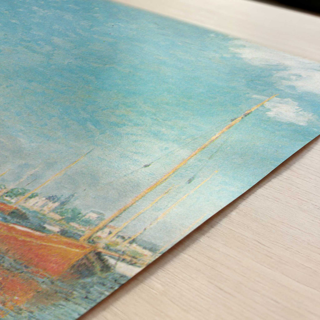 Red Boats (1875) by Claude Monet – Art Print - Close-up detail of the art print