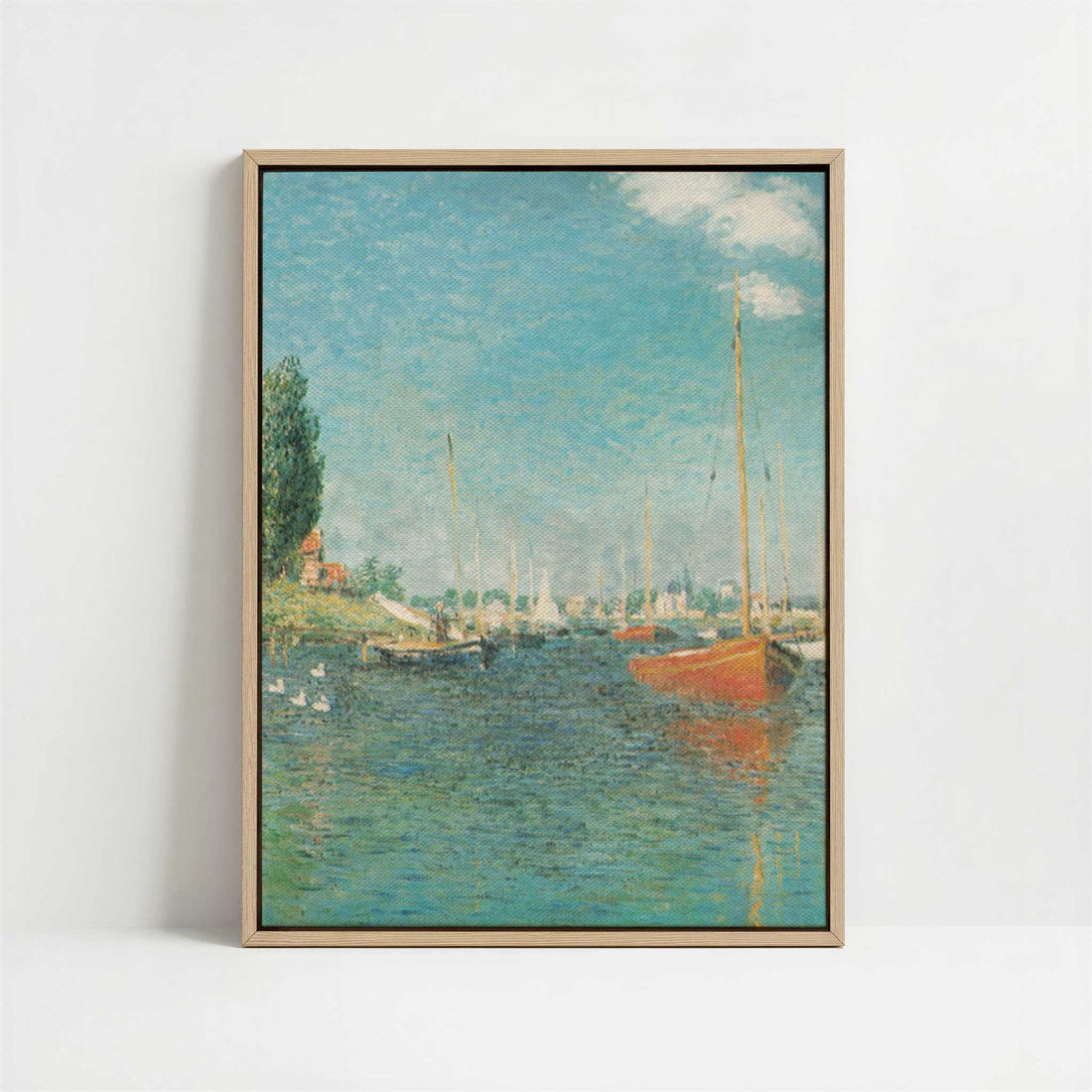 Framed Canvas - Framed canvas in oak color frame
