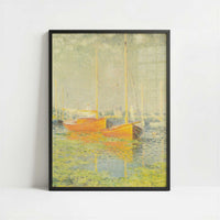 Red Boats, Argenteuil (1875) by Claude Monet – Art Print - Art print in black frame