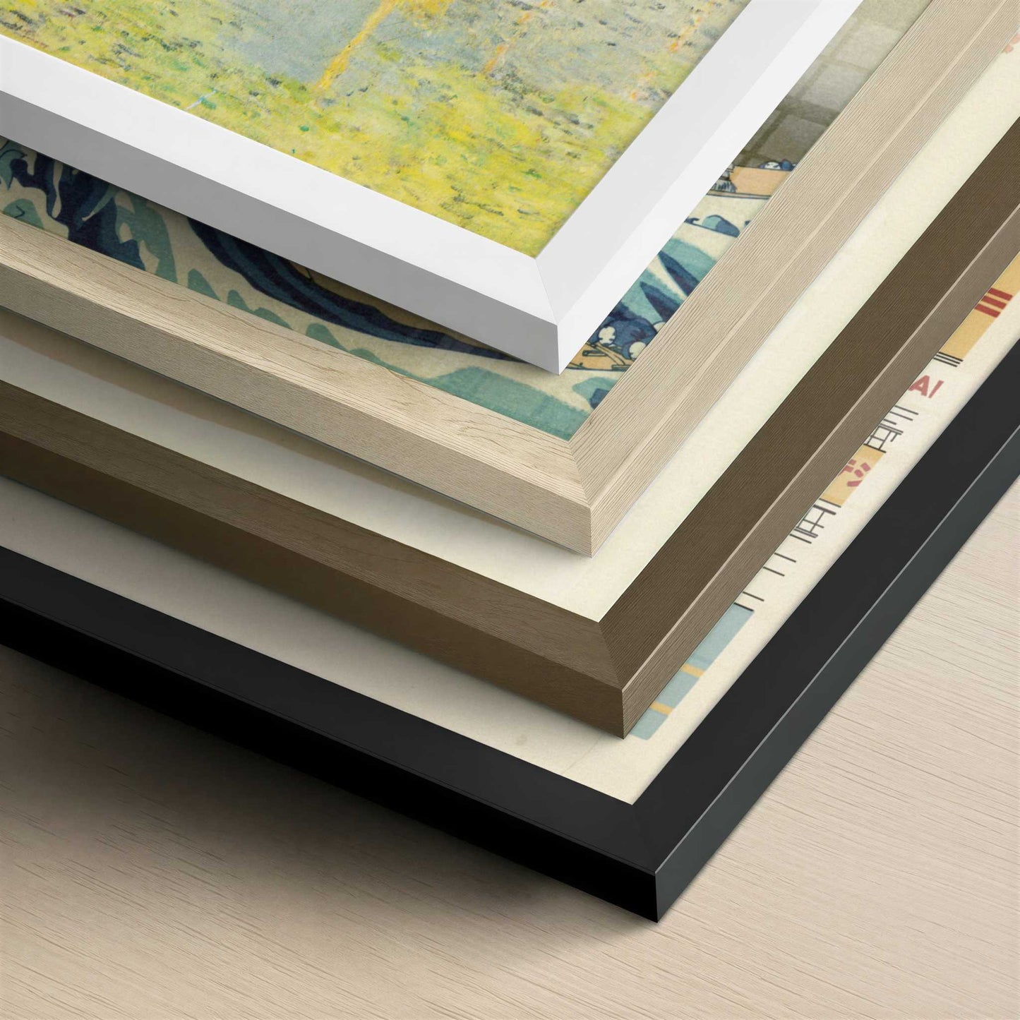 Red Boats, Argenteuil (1875) by Claude Monet – Art Print - Close-up detail of the different frames