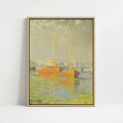 Framed Canvas - Framed canvas in oak color frame