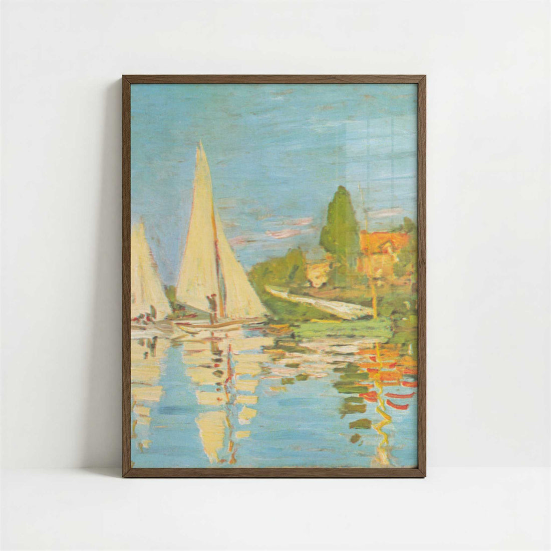 Regatta at Argenteuil (1872) by Claude Monet – Art Print - Art print in dark wood frame