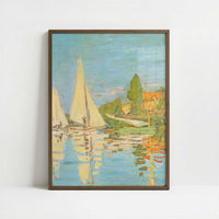Regatta at Argenteuil (1872) by Claude Monet – Art Print - Art print in dark wood frame