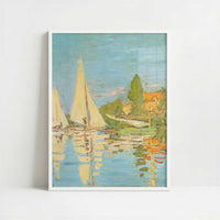 Regatta at Argenteuil (1872) by Claude Monet – Art Print - Art print in white frame