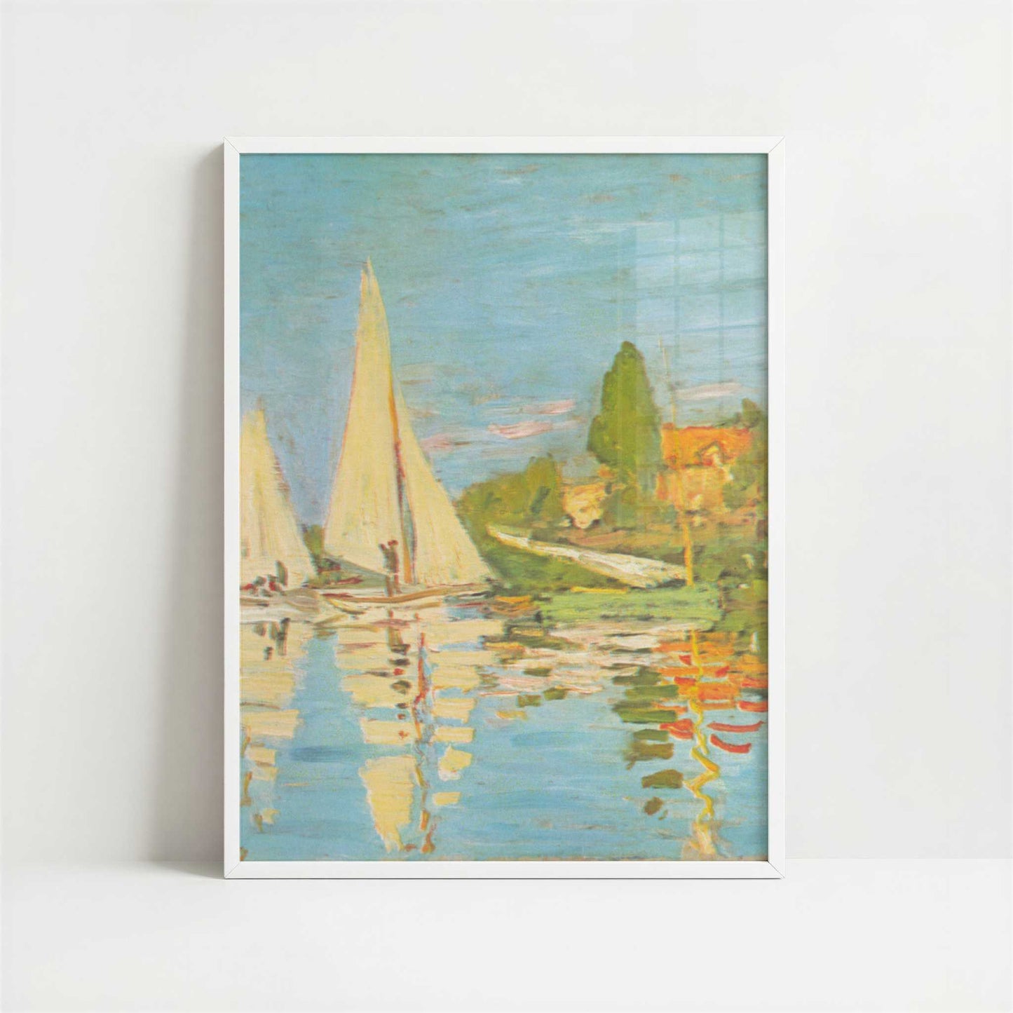 Regatta at Argenteuil (1872) by Claude Monet – Art Print - Art print in white frame