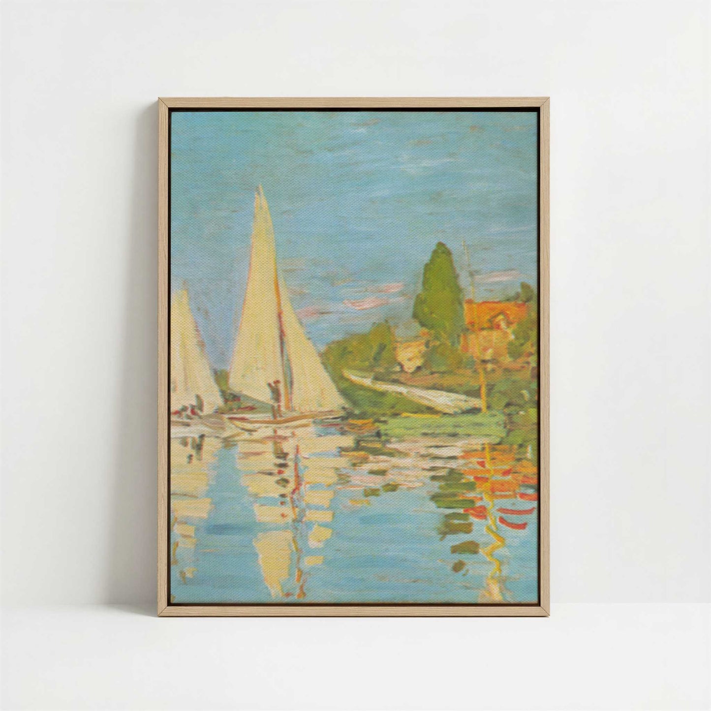 Framed Canvas - Framed canvas in oak color frame
