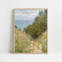 Road at La Cavee, Pourville (1882) by Claude Monet – Art Print - Art print in oak frame