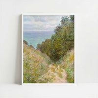 Road at La Cavee, Pourville (1882) by Claude Monet – Art Print - Art print in white frame