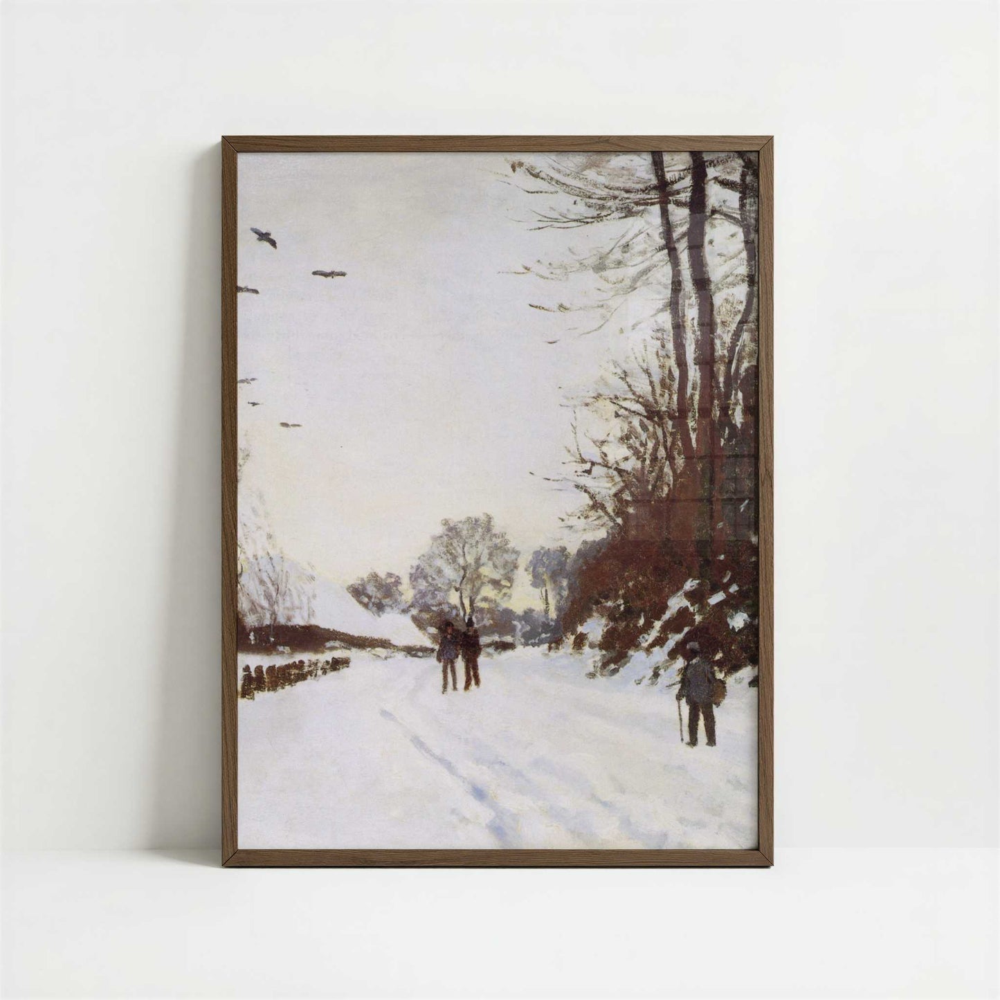 Road by Saint-Simeon Farm in Winter (1867) by Claude Monet – Art Print - Art print in dark wood frame