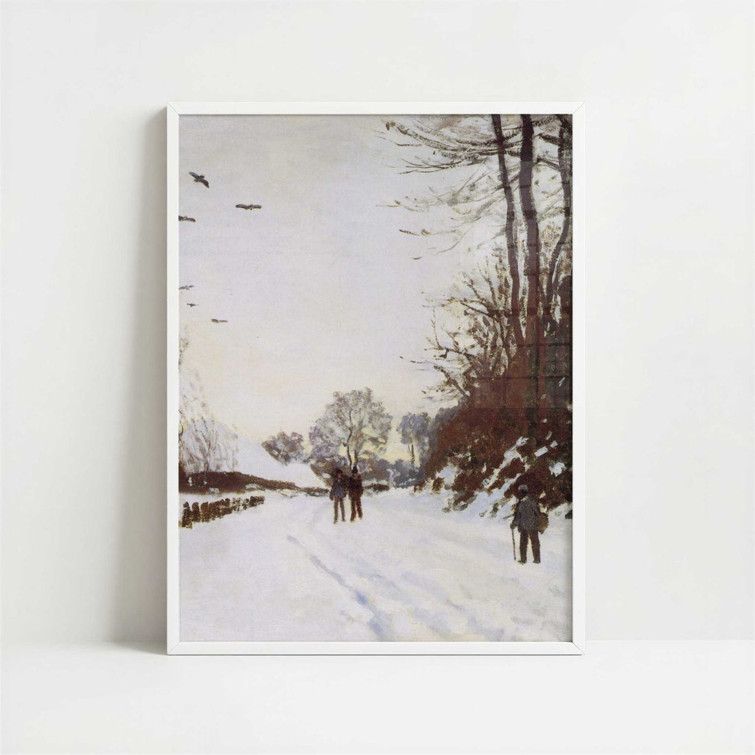 Road by Saint-Simeon Farm in Winter (1867) by Claude Monet – Art Print - Art print in white frame