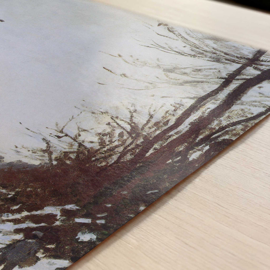 Road by Saint-Simeon Farm in Winter (1867) by Claude Monet – Art Print - Close-up detail of the art print