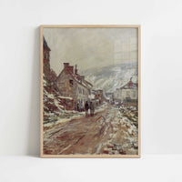 Road into Vetheuil in Winter (1879) by Claude Monet – Art Print - Art print in oak frame