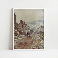 Road into Vetheuil in Winter (1879) by Claude Monet – Art Print - Art print in white frame