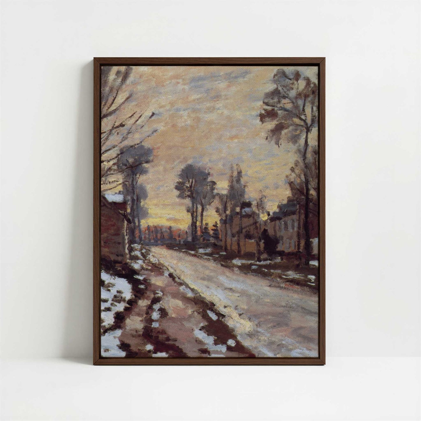 Framed Canvas - Framed canvas in dark wood color frame