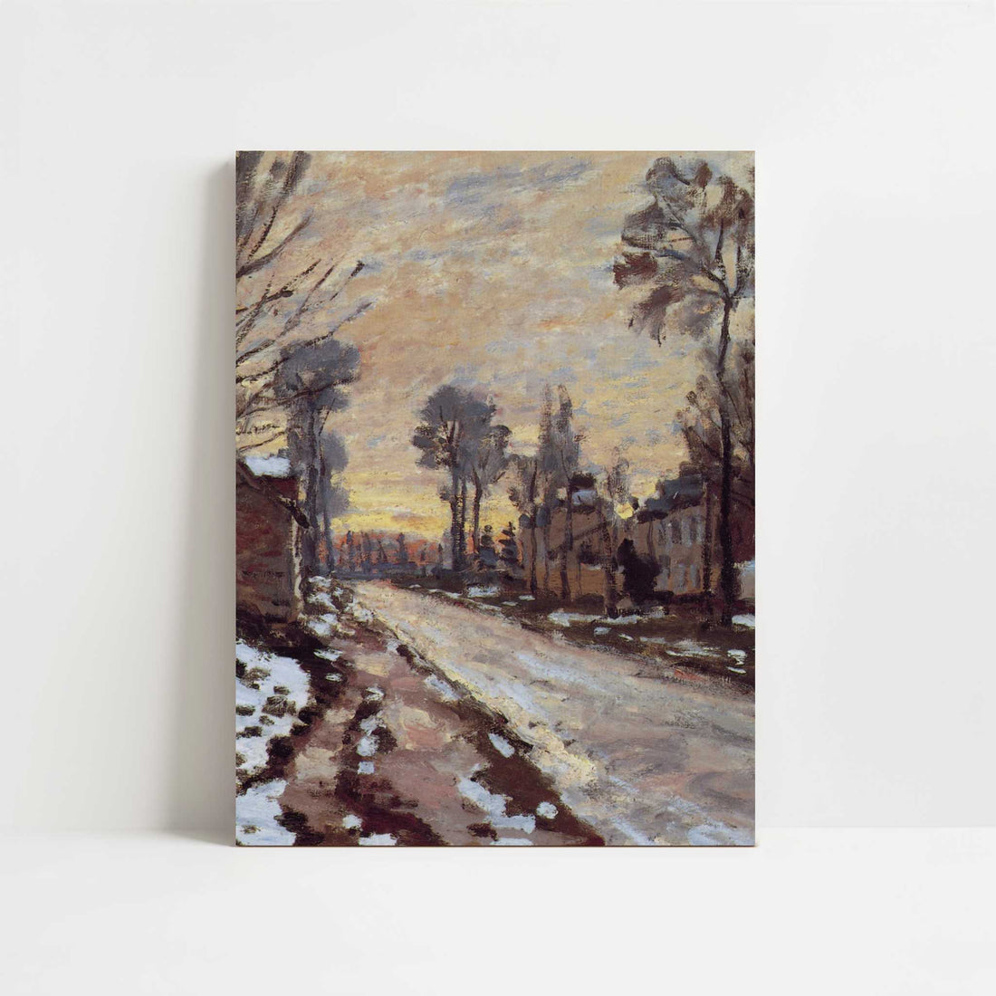 Road to Louveciennes, Melting Snow at Sunset (1869-70) by Claude Monet – Art Print - Unframed art print