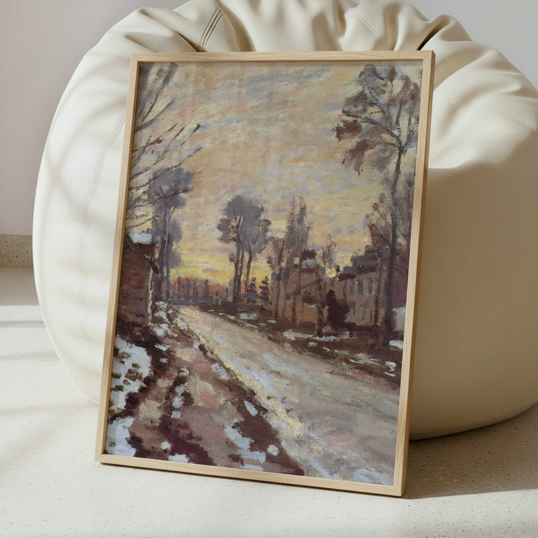 Road to Louveciennes, Melting Snow at Sunset (1869-70) by Claude Monet – Art Print - Interior inspiration
