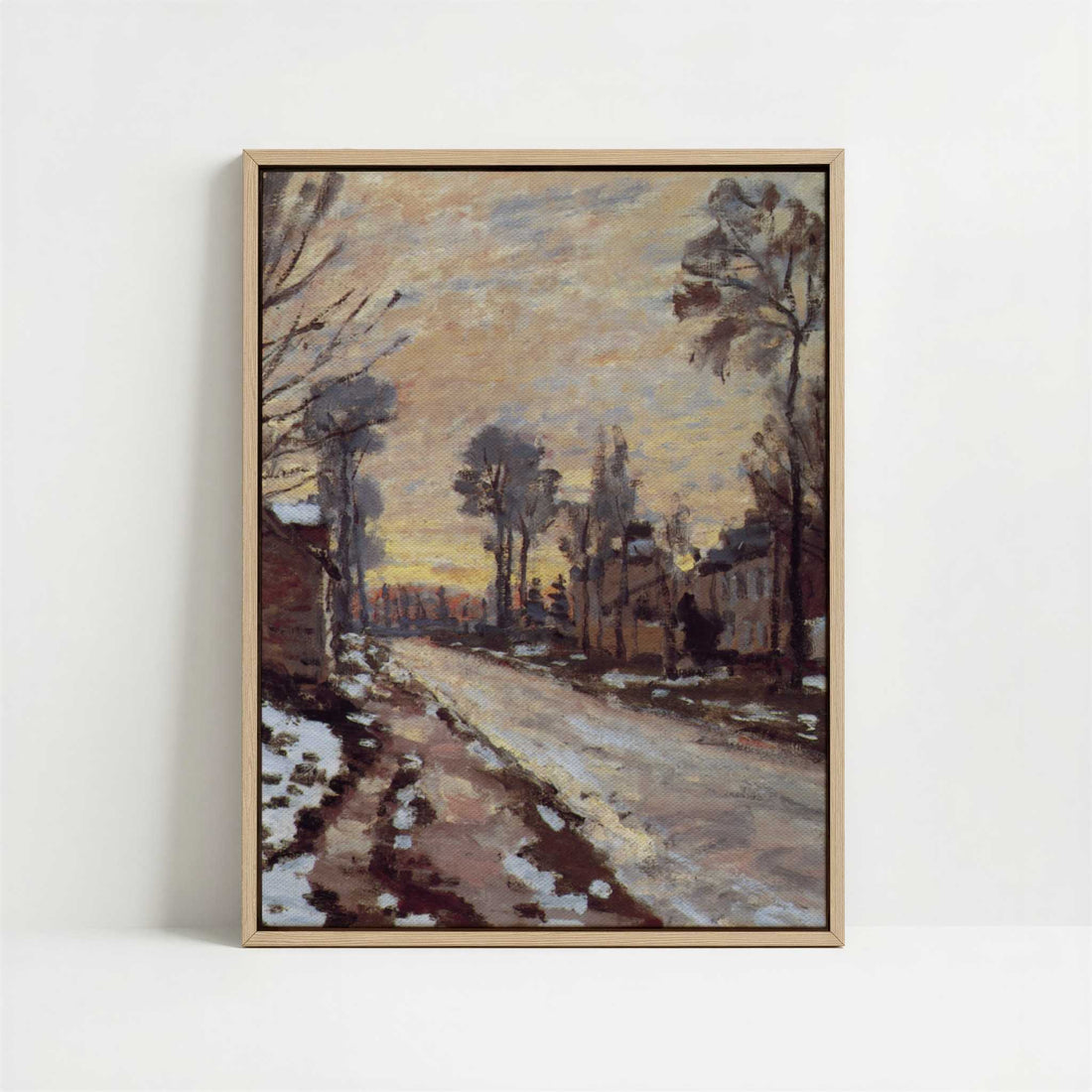 Framed Canvas - Framed canvas in oak color frame