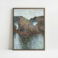 Rocks at Belle-Ile (1886) by Claude Monet – Art Print - Art print in dark wood frame